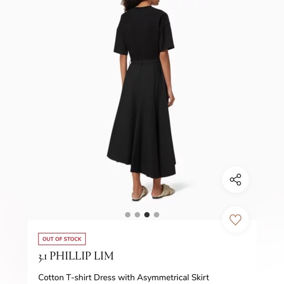 3.1 Phillip Lim Black Asymmetrical T-shirt Dress - Picture 2 of 6